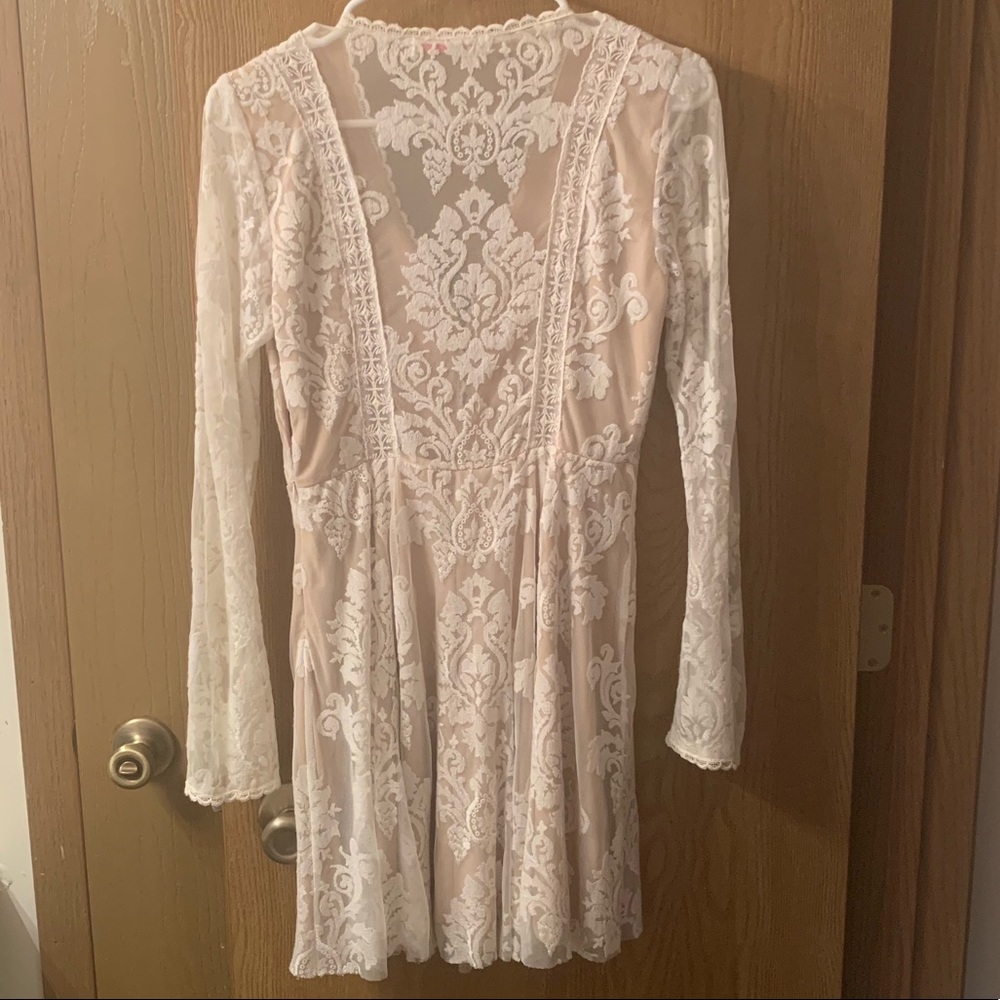 White and nude white dress